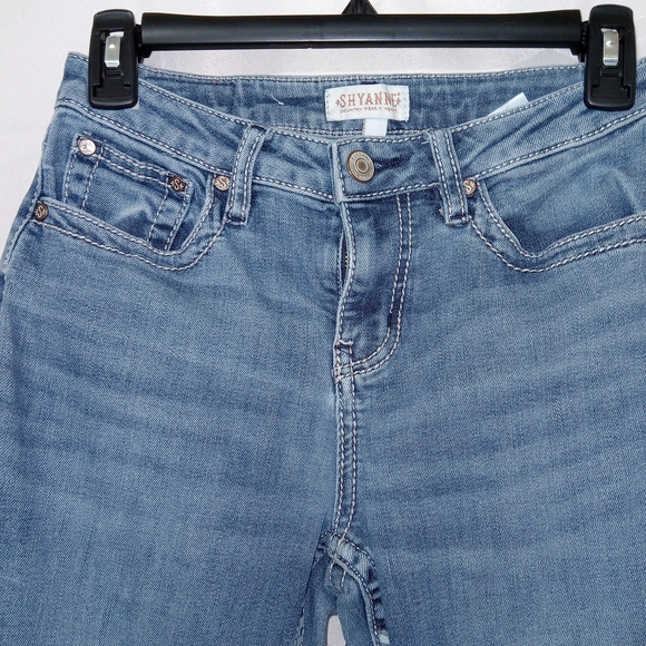 Shyanne Women Jeans 27 Blue Denim Flared Mid Rise Cotton 33 in Inseam Rodeo - Picture 4 of 14